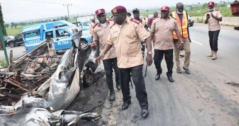 Corps Marshal Of The Frsc Biu At The Accident Scene
